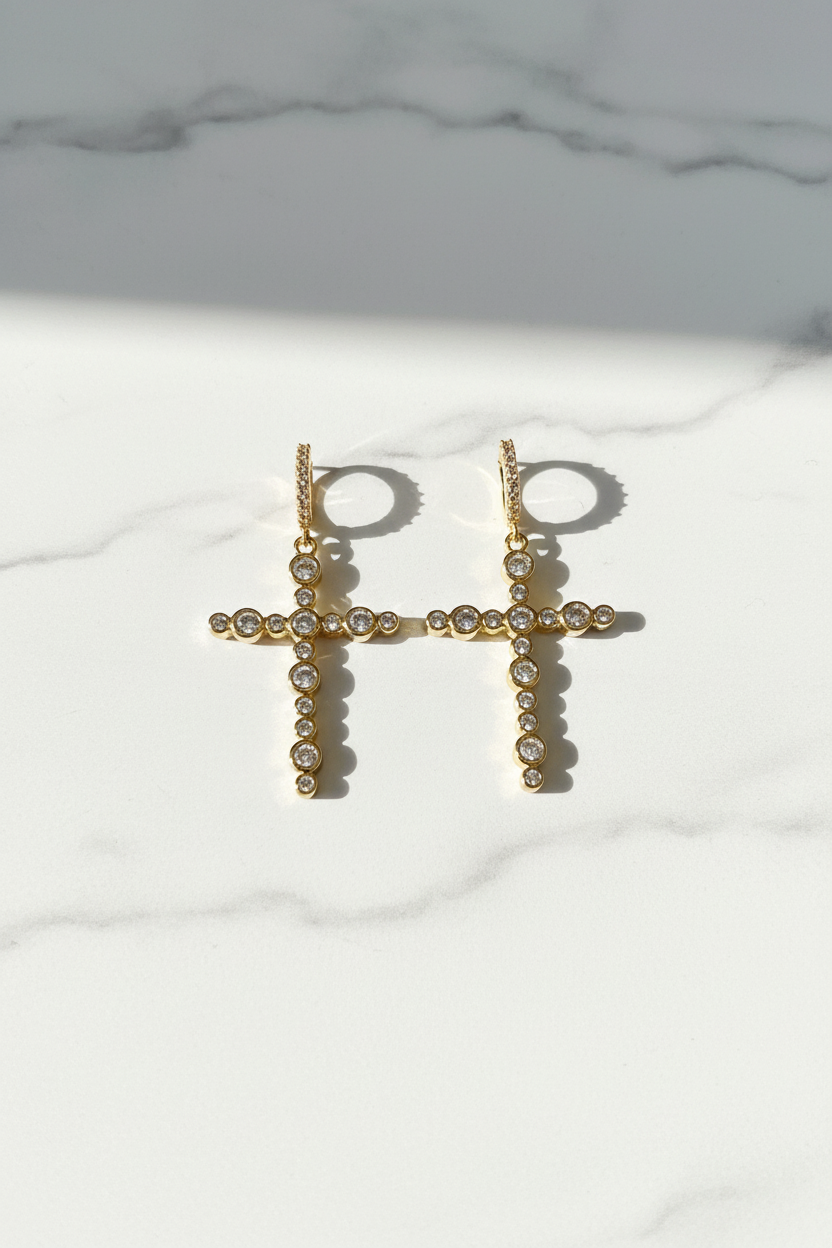 Cross colletion earrings (Gold)