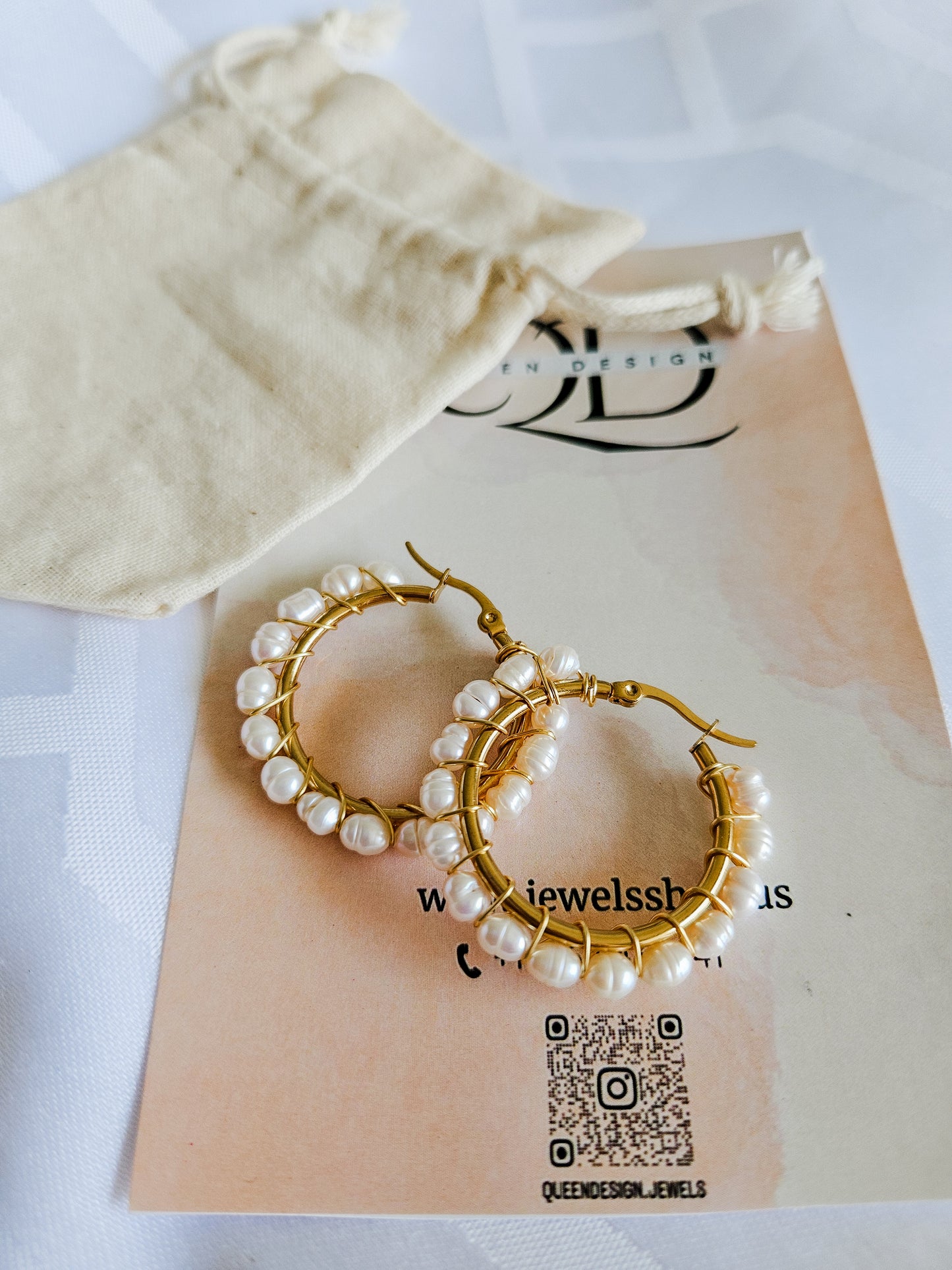 Pearls Hoops