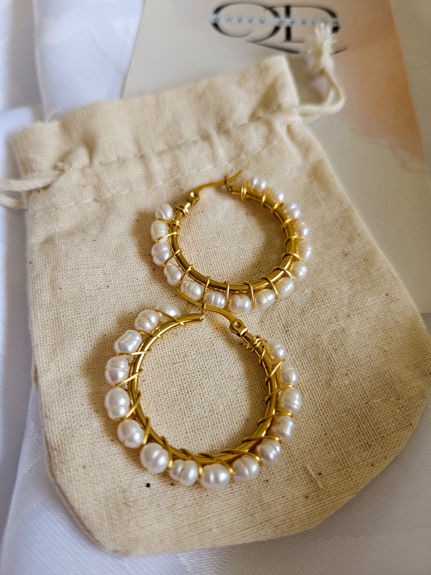 Pearls Hoops