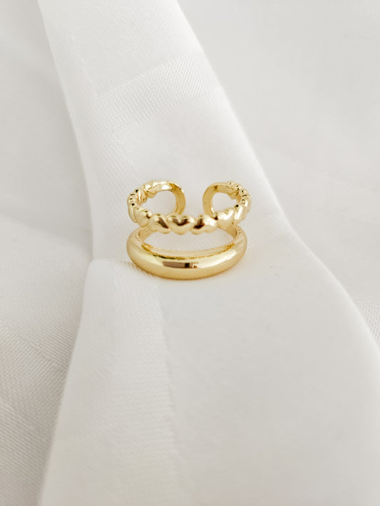 Doble heart ring